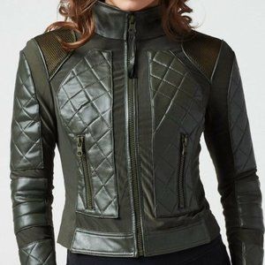Blanc Noir Forest Night (Green) Mesh Moto Jacket